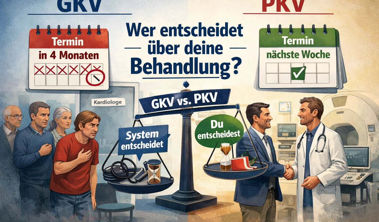 GKV vs. PKV: Wer entscheidet eigentlich über deine Behandlung?